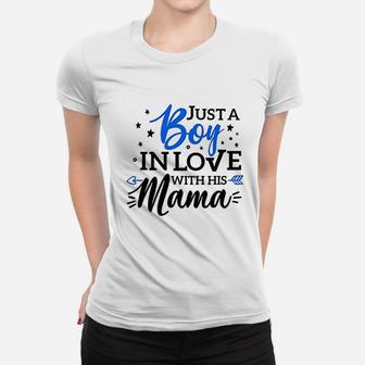 Ust A Boy In Love With His Mama Raglan Women T-shirt | Crazezy UK