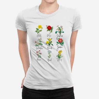 Vintage Botanical Beautiful Floral Flower Power Botanic 70S Women T-shirt | Crazezy DE