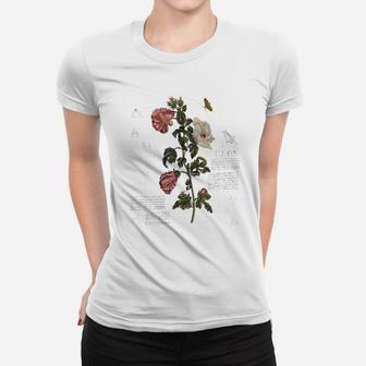 Vintage Flower Tee - Botanical Sketch Cottagecore Aesthetic Women T-shirt | Crazezy CA