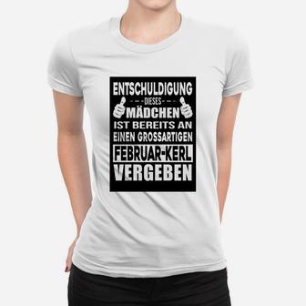 Witziges Frauen Tshirt für Februar-Geburtstag, Großartiger Partner Spruch - Seseable