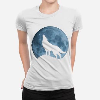 Wolf Shirt Full Moon Forest Howling Hunting Occult Men Women Women T-shirt | Crazezy DE