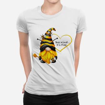 Womens Bee Kind Inspirational Gnome Women T-shirt | Crazezy CA