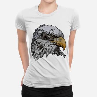 Womens Eagle Imprint American Bird Animal Retro Art Motif Bald Women T-shirt | Crazezy