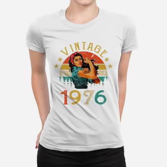 Womens Retro Vintage 1976 Made In 1976 45 Years Old 45Th Birthday Women T-shirt | Crazezy UK