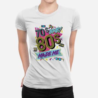 Womens Retro Vintage 70'S Baby 80'S Made Me Nostalgia Classic Women T-shirt | Crazezy