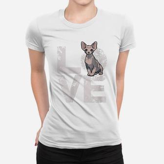 Womens Sphynx Cat Hairless Cat Lovers Owner Valentines Day Gift Women T-shirt | Crazezy