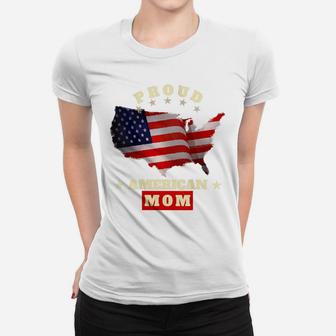 Womens Usa Flag Patriotic Proud American Mom - Matching Family Women T-shirt | Crazezy CA