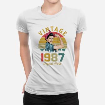 Womens Vintage 1987 Made In 1987 34Th Birthday 34 Years Old Gift Women T-shirt | Crazezy