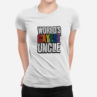 Worlds Gayest Uncle Women T-shirt | Crazezy CA