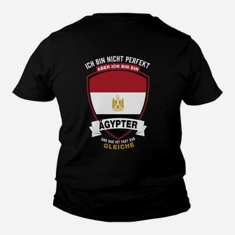 Ägyptischer Stolz Schwarzes Kinder Tshirt: Nicht perfekt, aber Ägypter Spruch - Seseable