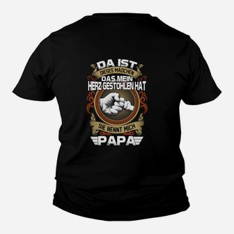 Herzstehlendes Mädchen Papa Kinder Tshirt, Vaterliebe Design - Seseable