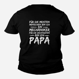 Mechaniker Papa Schwarzes Kinder Tshirt, Lustiger Spruch für Väter - Seseable