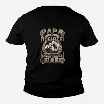 Papa-Tochter Themen Kinder Tshirt, Herz an Herz Design - Seseable