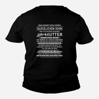 Schwarzes Kinder Tshirt Glücklicher Sohn & Stolz der Mutter, Design für Söhne - Seseable