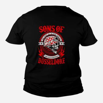 Sons of Düsseldorf Biker-Motiv Kinder Tshirt in Schwarz, Motorrad Design - Seseable