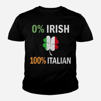 0 Irish 100 Italian Italy Flag Shamrock Vintage T Shirt Youth T-shirt | Crazezy