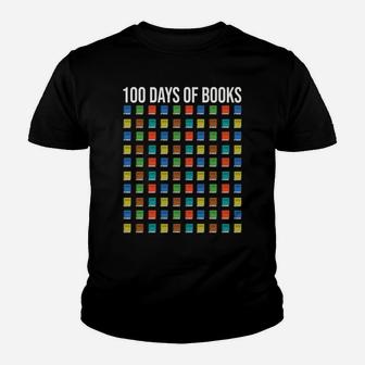 100 Days Of Books Happy 100Th Day Librarian Teacher Gift Youth T-shirt | Crazezy