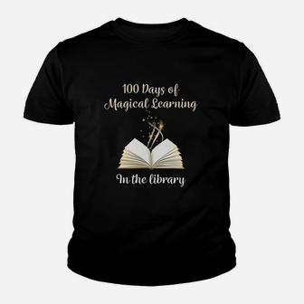 100 Days Of Magical Learning In The Library 100th Librarian Youth T-shirt - Thegiftio UK