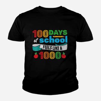 100 Days Of School For Students Teachers Funny Gift Youth T-shirt | Crazezy
