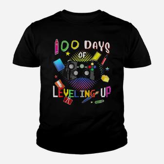 100 Days Of School Leveling Up Video Gamer Youth T-shirt - Monsterry AU