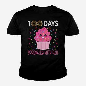 100 Days Sprinkled With Fun Cupcake 100Th Day School Gift Youth T-shirt | Crazezy CA