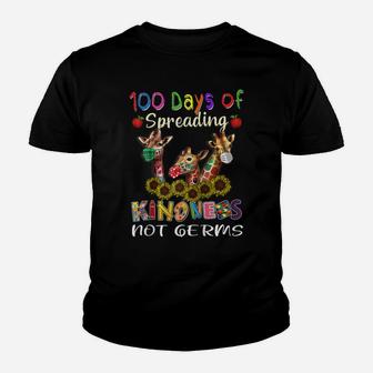 100Th Day Of School 100 Days Of Spreading Kindness Not Germs Raglan Baseball Tee Youth T-shirt | Crazezy CA