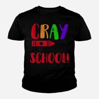 100Th Day Of School Cray On Kindergarten Teacher Youth T-shirt - Monsterry AU
