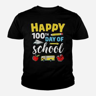 100Th Day Of School T Shirt For Teacher Child Happy 100 Days Youth T-shirt | Crazezy