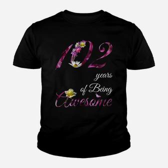 102 Year Old Shirt Awesome Floral 1918 102Nd Birthday Gift Sweatshirt Youth T-shirt | Crazezy CA