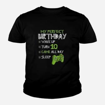 10Th Birthday Gaming 10 Years Old Perfect Gamer Youth T-shirt | Crazezy