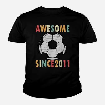 10Th Birthday Soccer Lover Gift 10 Years Old Vintage Retro Youth T-shirt | Crazezy CA