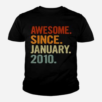 11 Years Old Retro Birthday Gift Awesome Since January 2010 Youth T-shirt | Crazezy