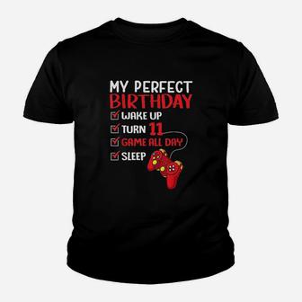 11Th Perfect Birthday Gaming 11 Years Old Youth T-shirt | Crazezy AU