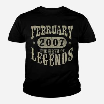 12 Years 12Th Birthday February 2007 Birth Of Legend Tshirt Youth T-shirt | Crazezy DE