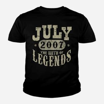 12 Years 12Th Birthday July 2007 Birth Of Legend Tshirt Youth T-shirt | Crazezy DE