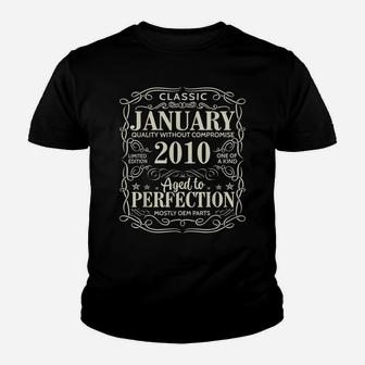 12Th Birthday Gift Perfection Aged January 2010 12 Years Old Youth T-shirt | Crazezy