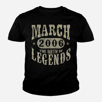 13 Years 13Th Birthday March 2006 Birth Of Legend Tshirt Youth T-shirt | Crazezy DE