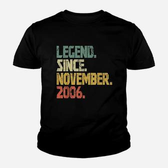 13 Years Old Gifts Legend Since November 2006 Youth T-shirt | Crazezy