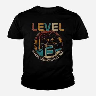 13Th Birthday For Officialnager Level 13 Unlocked Youth T-shirt - Monsterry