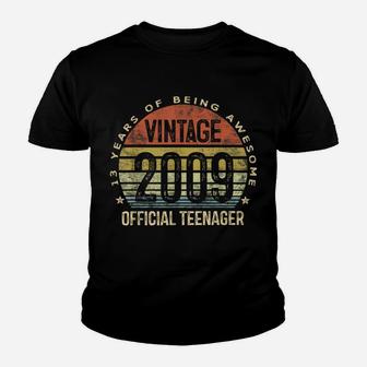 13Th Birthday Gifts Vintage 2009 Official Teenager 13 Yr Old Youth T-shirt | Crazezy