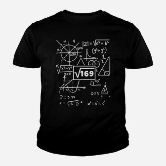 13Th Birthday Square Root Of 169 13 Years Old Math Youth T-shirt | Crazezy UK