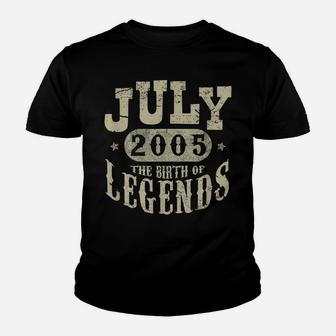 14 Years 14Th Birthday July 2005 Birth Of Legend Tshirt Youth T-shirt | Crazezy DE