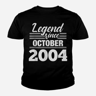 15Th Birthday Gift Legend Since October 2004 Youth T-shirt | Crazezy