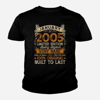 16Th Birthday Gift 16 Years Old Retro Vintage January 2005 Youth T-shirt | Crazezy UK