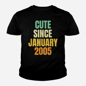 16Th Birthday Gift | Cute Since January 2005 Youth T-shirt | Crazezy