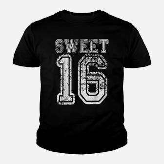 16Th Birthday Gift Teen Sweet Sixteen 16 Varsity Crack Youth T-shirt | Crazezy CA