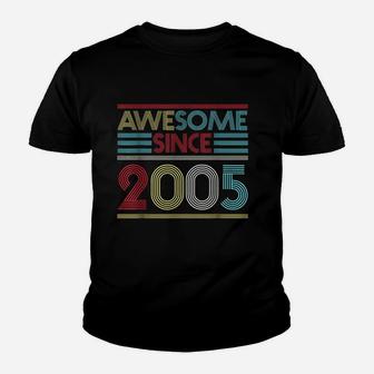 16Th Birthday Gifts Awesome Since 2005 Youth T-shirt | Crazezy