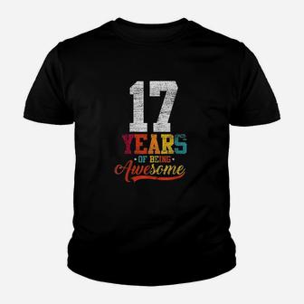 17 Years Of Being Awesome Gifts 17 Years Old 17Th Birthday Youth T-shirt | Crazezy CA
