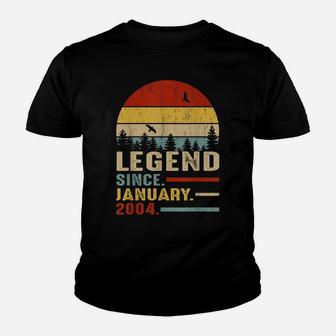 17 Years Old Retro Birthday Gift Legend Since January 2004 Youth T-shirt | Crazezy