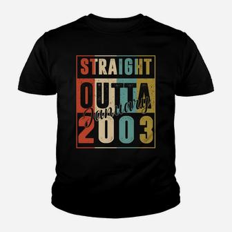 18 Years Old Retro Birthday Gift Straight Outta January 2003 Youth T-shirt | Crazezy AU